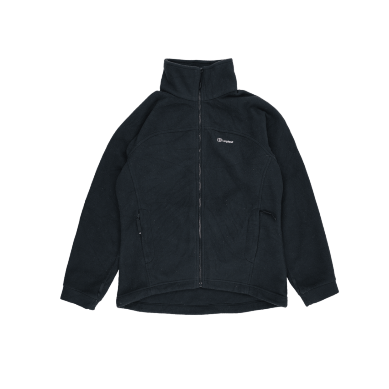 Berghaus Women's Full Zip Black Fleece Jacket Size 12 Polyester Fleece High Collar Outdoor