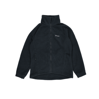 Berghaus Women's Full Zip Black Fleece Jacket Size 12 Polyester Fleece High Collar Outdoor