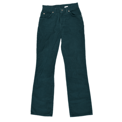 Levi's 517 Boot Cut Corduroy Jeans Teal Green Size M 27 Vintage Excellent Condition