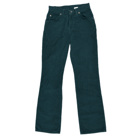 Levi's 517 Boot Cut Corduroy Jeans Teal Green Size M 27 Vintage Excellent Condition