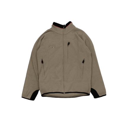 Fila Outdoor Fleece Jacket Beige Size L Mens High Neck Warm Insulating Soft