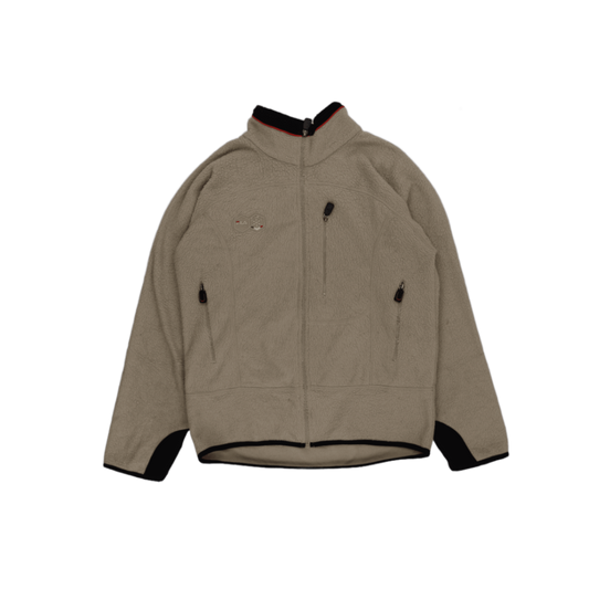 Fila Outdoor Fleece Jacket Beige Size L Mens High Neck Warm Insulating Soft