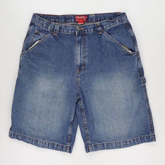 Chaps Vintage Blue Denim Shorts Size 34 Cotton Casual Shorts