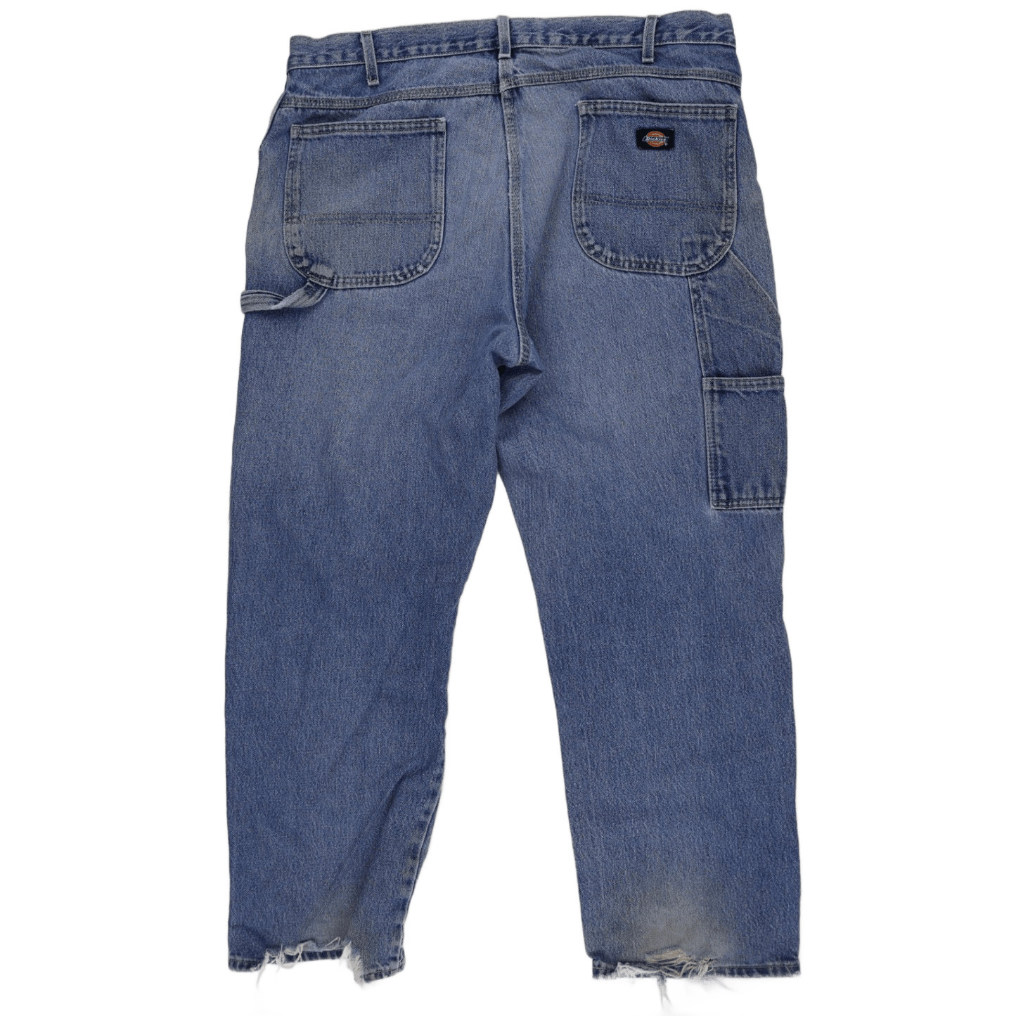 Dickies Distressed Denim Work Jeans Blue 38x30 Cotton Vintage Relaxed Fit