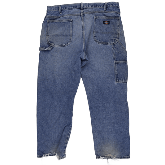 Dickies Distressed Denim Work Jeans Blue 38x30 Cotton Vintage Relaxed Fit