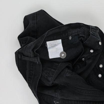 Carhartt WIP Klondike Pants Black Stone Wash 32W x 32L 100% Cotton Men's Workwear