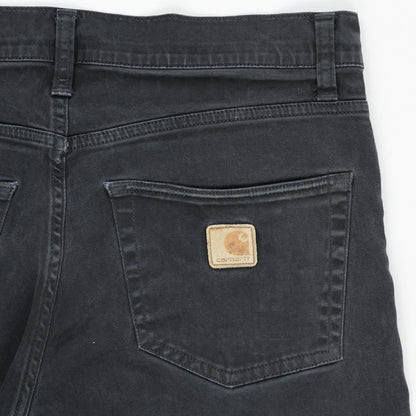 Carhartt WIP Klondike Pants Black Stone Wash 32W x 32L 100% Cotton Men's Workwear