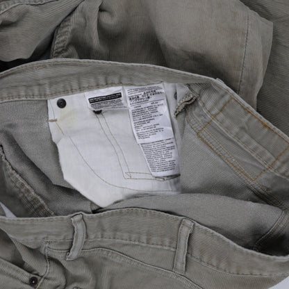 Levi's 505 Grey Corduroy Trousers W38 L30 Straight Leg Cotton