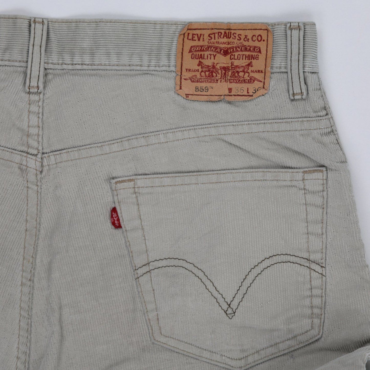 Levi's 569 Relaxed Straight Trousers Grey W36 L30 99 Cotton 1 Elastane