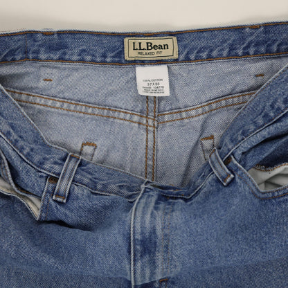 L.L. Bean Relaxed Fit Blue Denim Jeans 37x30 100 Cotton Mens Trousers