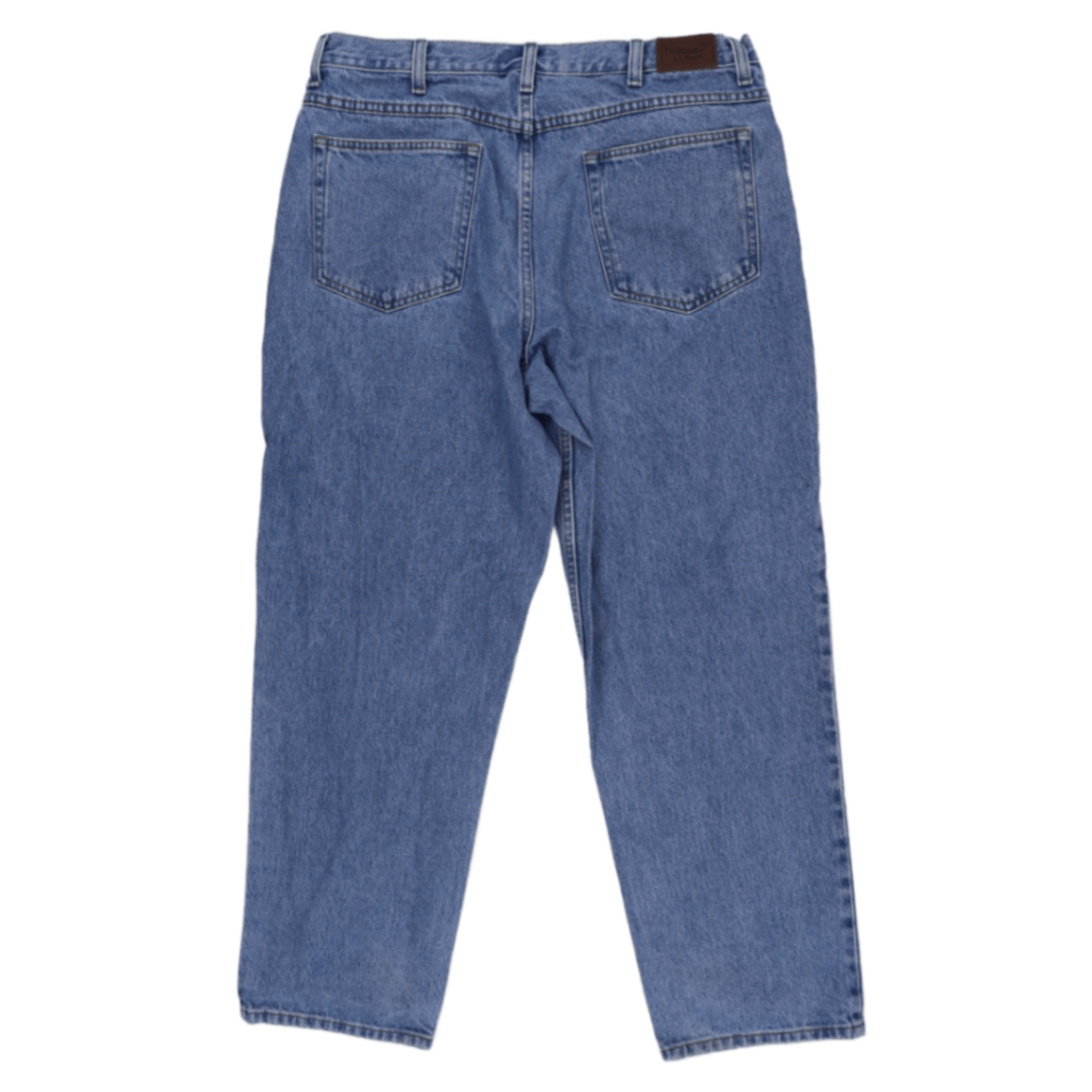 L.L. Bean Relaxed Fit Blue Denim Jeans 37x30 100 Cotton Mens Trousers