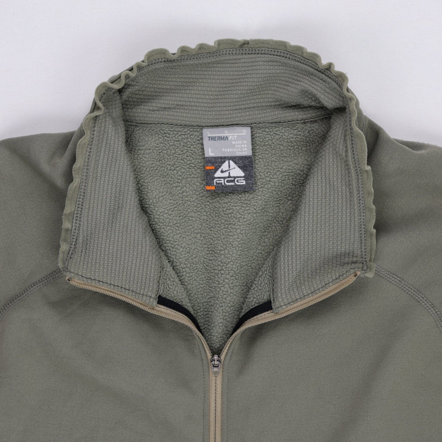 Nike ACG Olive Quarter Zip Pullover Fleece for Men Size Large Polyester