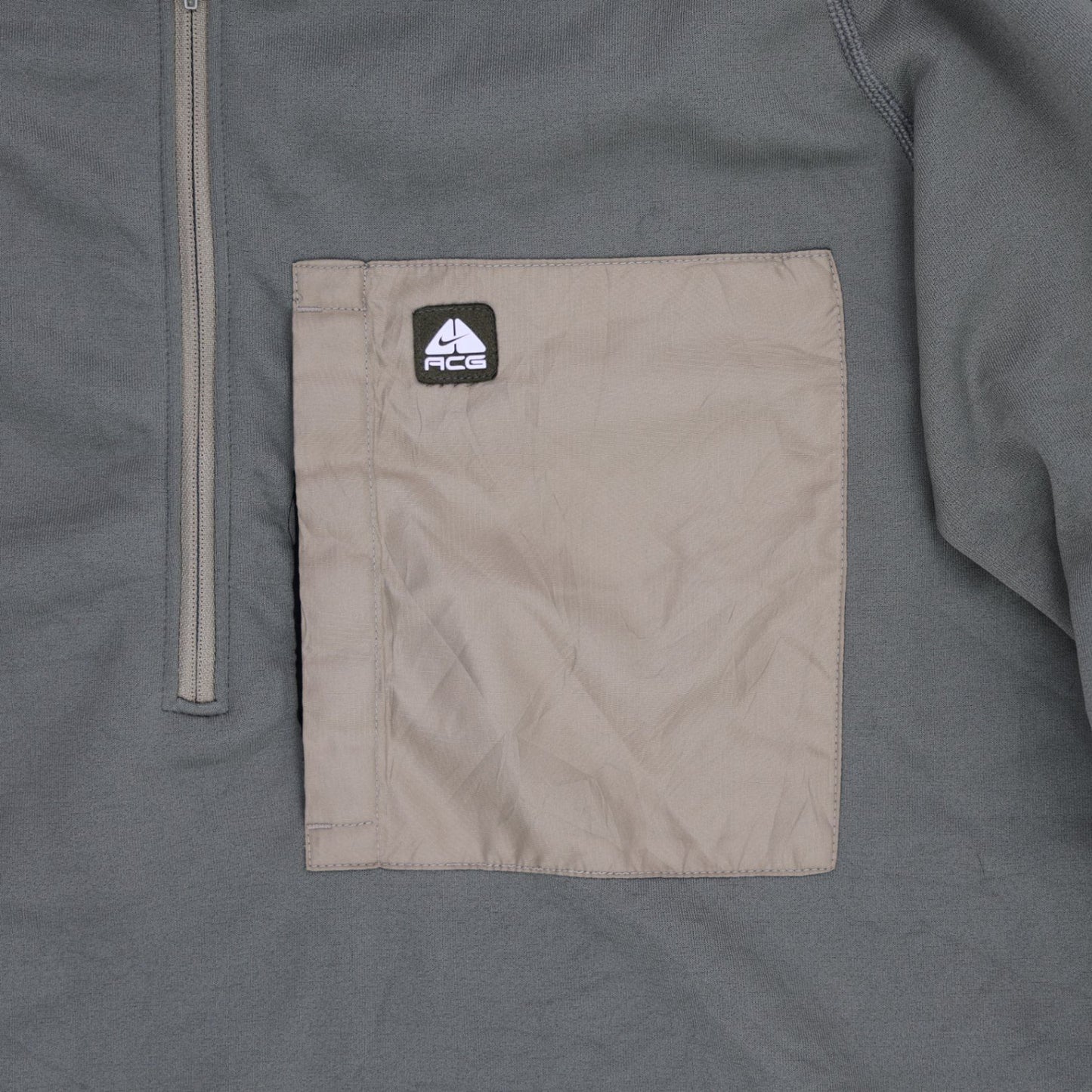Nike ACG Olive Quarter Zip Pullover Fleece for Men Size Large Polyester