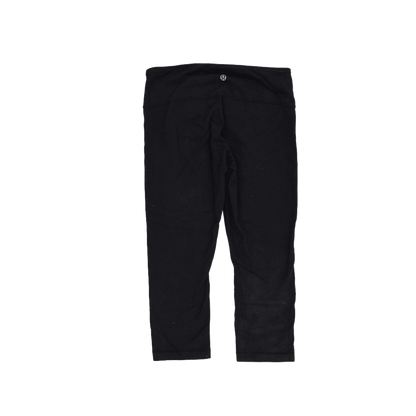 Lululemon Womens Black High Rise Cropped Leggings Small Stretch Fabric