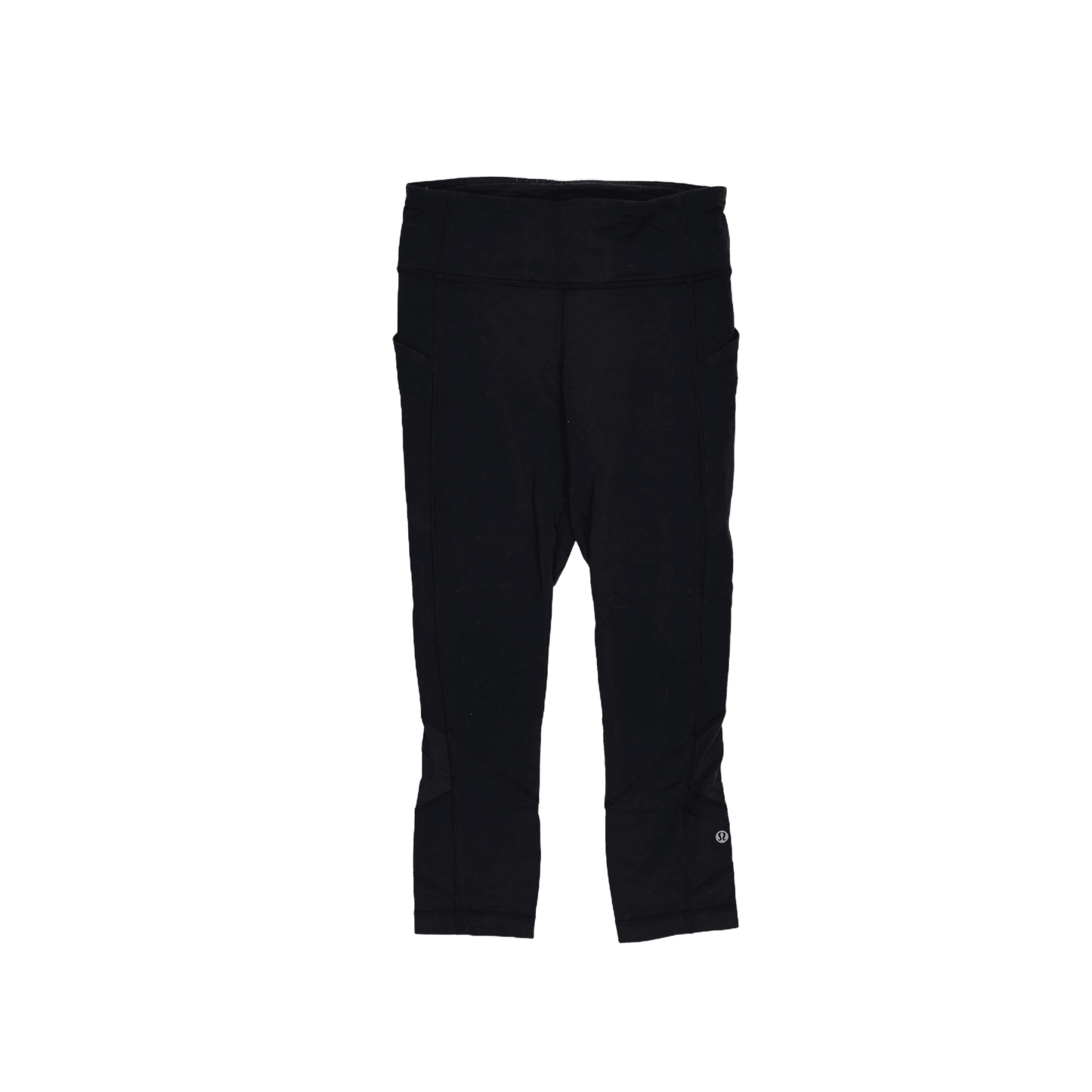 Lululemon Black High Waist Pocketed Crop Leggings Women's Size 6 Stretch Blend