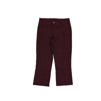 Lululemon Burgundy Cropped Leggings Women's Size 8 Technical Blend 52cm Inseam