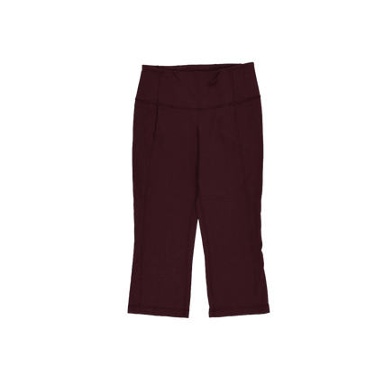 Lululemon Burgundy Cropped Leggings Women's Size 8 Technical Blend 52cm Inseam