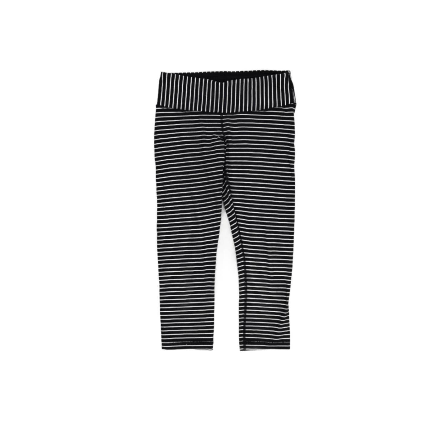 Unbranded Kids Classic Monochrome Striped Leggings Black White 2-3 Years Cotton Blend Everyday Wear