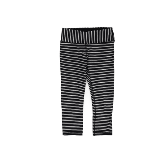 Unbranded Kids Classic Monochrome Striped Leggings Black White 2-3 Years Cotton Blend Everyday Wear