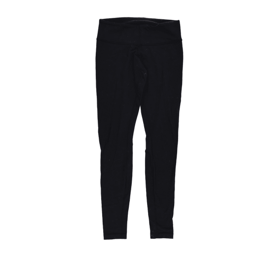 Lululemon Black High Waisted Stretch Leggings Women's Size M 72 Inseam Polyester Blend Activewear