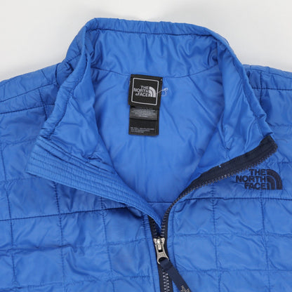 The North Face Blue Insulated Jacket Medium Polyester Stand Collar