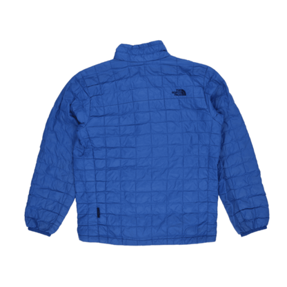 The North Face Blue Insulated Jacket Medium Polyester Stand Collar
