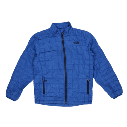The North Face Blue Insulated Jacket Medium Polyester Stand Collar
