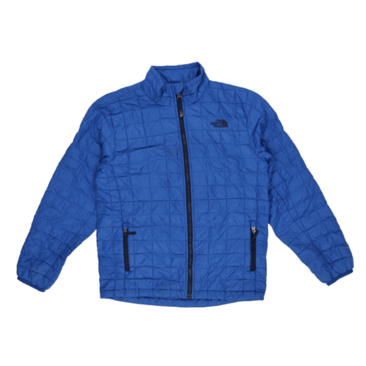The North Face Blue Insulated Jacket Medium Polyester Stand Collar