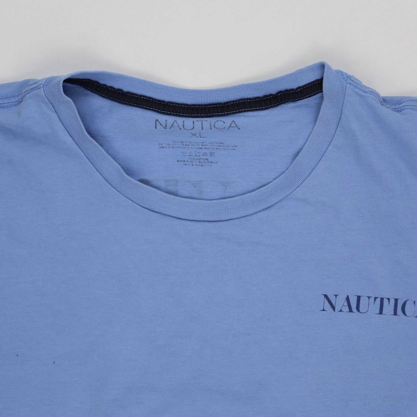 Nautica XL Blue Graphic Cotton T-Shirt Crew Neck Short Sleeve for Men