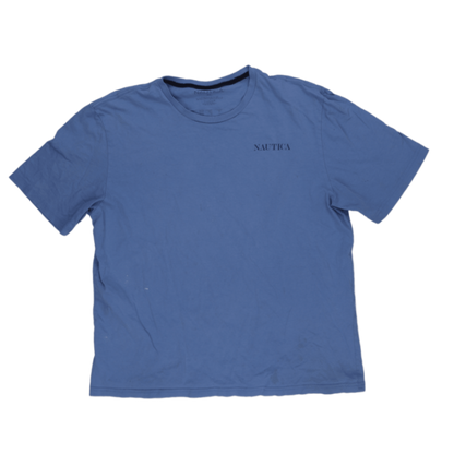 Nautica XL Blue Graphic Cotton T-Shirt Crew Neck Short Sleeve for Men