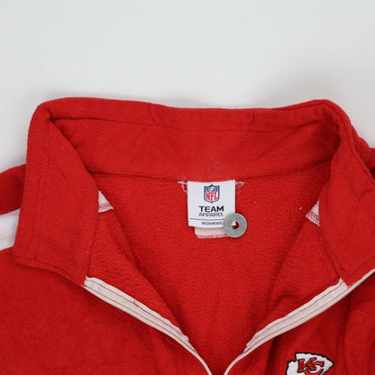 NFL Team Apparel Kansas City Chiefs Women's Red Quarter Zip Fleece Pullover Large