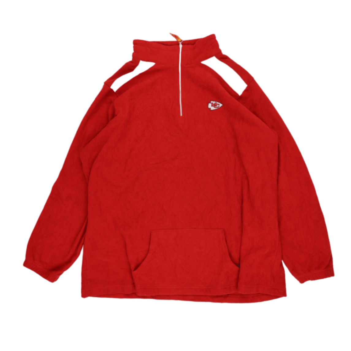 NFL Team Apparel Kansas City Chiefs Women's Red Quarter Zip Fleece Pullover Large
