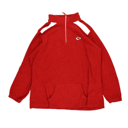 NFL Team Apparel Kansas City Chiefs Women's Red Quarter Zip Fleece Pullover Large