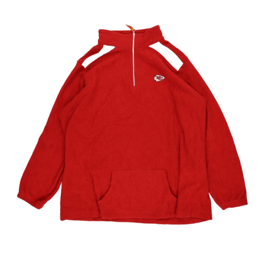 NFL Team Apparel Kansas City Chiefs Women's Red Quarter Zip Fleece Pullover Large