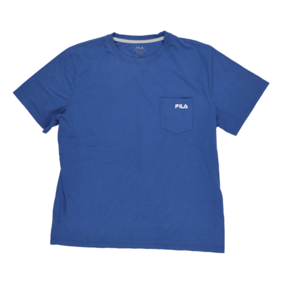 Fila Classic Blue Cotton T-Shirt for Men Size Medium Crew Neck Casual Style