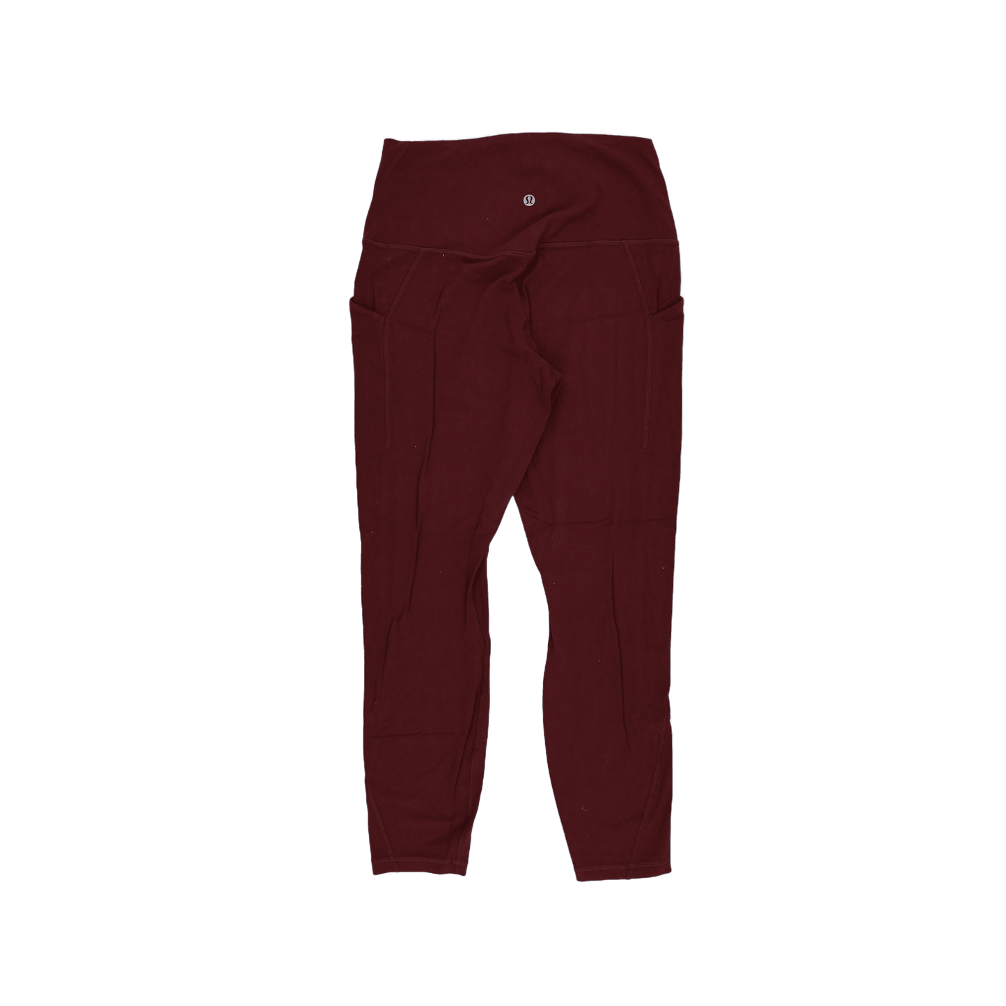 Lululemon High-Rise Burgundy Yoga Leggings Women Size 8 Stretch Synthetic 27 Inseam