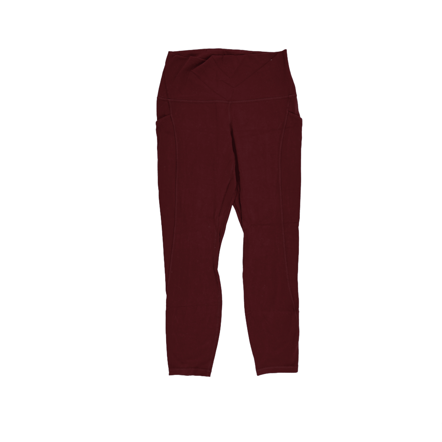 Lululemon High-Rise Burgundy Yoga Leggings Women Size 8 Stretch Synthetic 27 Inseam