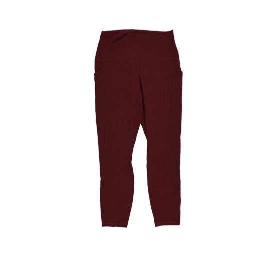 Lululemon High-Rise Burgundy Yoga Leggings Women Size 8 Stretch Synthetic 27 Inseam