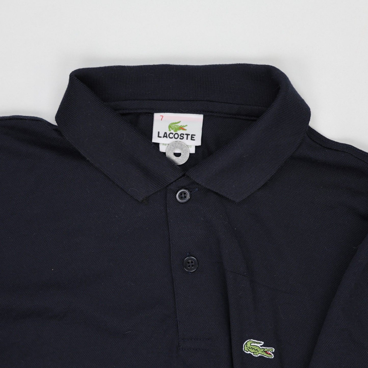 Lacoste Navy Blue Classic Polo Shirt Size 7 XXL Cotton Short Sleeve