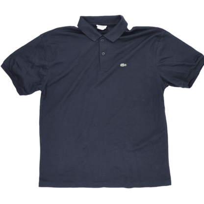 Lacoste Navy Blue Classic Polo Shirt Size 7 XXL Cotton Short Sleeve