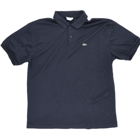 Lacoste Navy Blue Classic Polo Shirt Size 7 XXL Cotton Short Sleeve