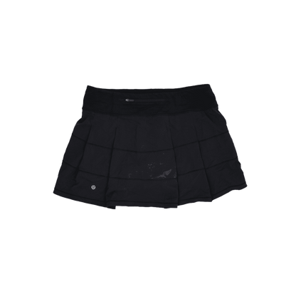Lululemon Black Pleated Athletic Skirt Medium Polyester Blend