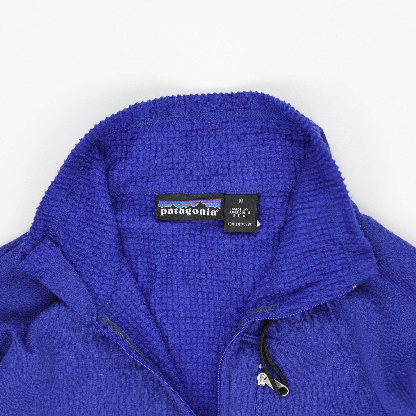 Patagonia Men's Lightweight Fleece Pullover Blue Medium Polyester Blend High Neck Zip