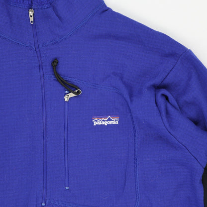 Patagonia Men's Lightweight Fleece Pullover Blue Medium Polyester Blend High Neck Zip