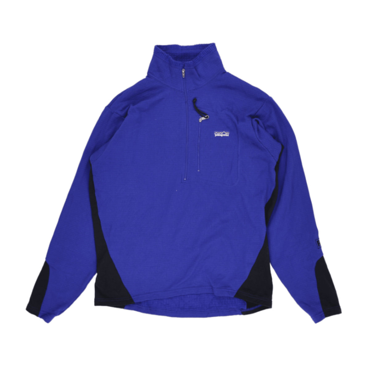 Patagonia Men's Lightweight Fleece Pullover Blue Medium Polyester Blend High Neck Zip
