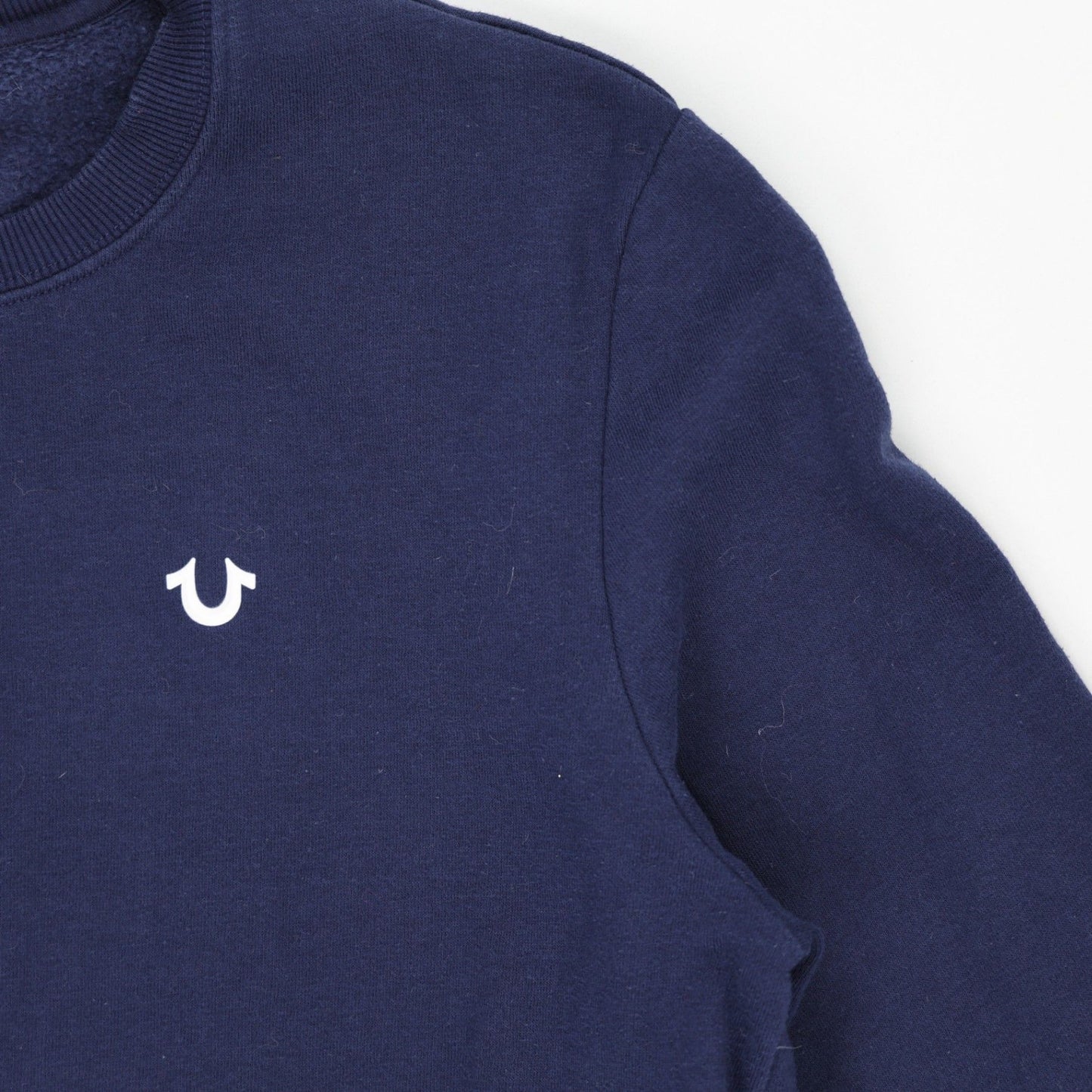 True Religion Navy Blue Classic Crew Sweatshirt Men's Medium Cotton Blend Pullover