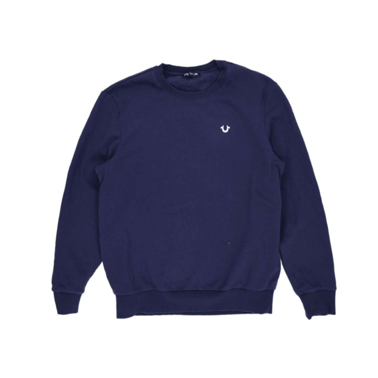True Religion Navy Blue Classic Crew Sweatshirt Men's Medium Cotton Blend Pullover