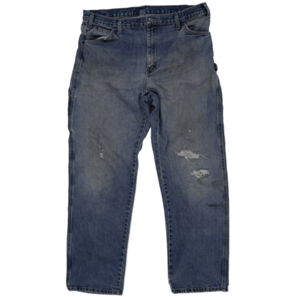 Dickies Mens Carpenter Jeans Blue 34W 30L 100 Percent Cotton Vintage Distressed
