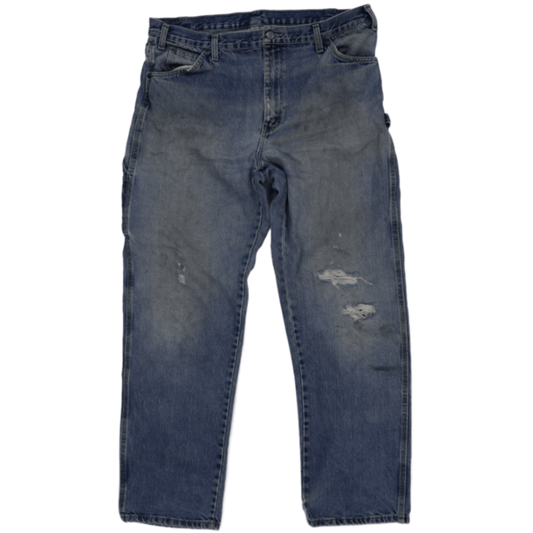 Dickies Mens Carpenter Jeans Blue 34W 30L 100 Percent Cotton Vintage Distressed