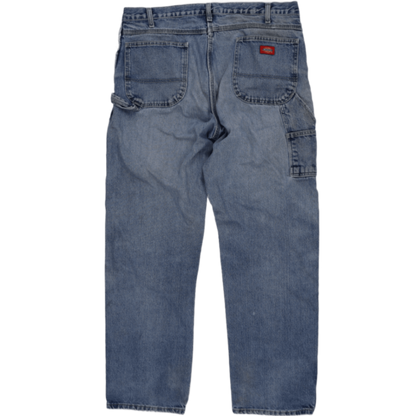 Dickies Mens Carpenter Jeans Blue 34W 30L 100 Percent Cotton Vintage Distressed